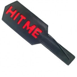 Hit Me Leather Paddle With Studs Black / Red