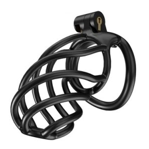 CockLock Lock Cobra Cyclone Spiral Chastity Cage BLACK BENT L