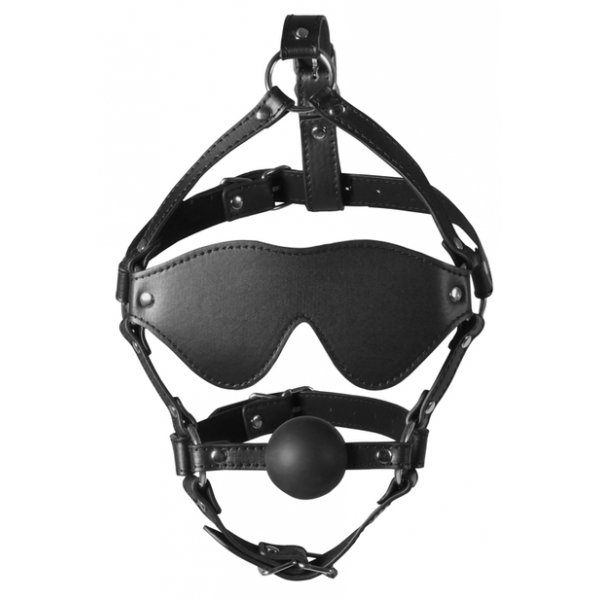 Muzzle gag with ball and mask Gag Xtreme Black