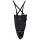 Lace-Up Full Black Arm Camisole