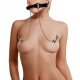 Knebel mit Nippelklemmen Nipple Gag Schwarz