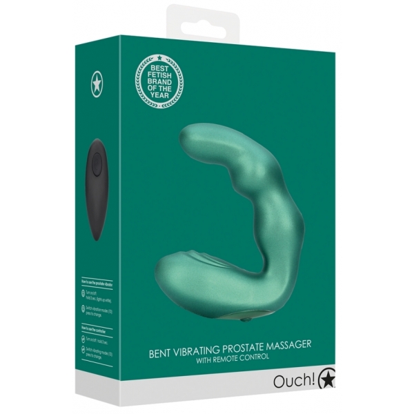 Estimulador de próstata dobrado 10 x 3,5 cm Verde metálico
