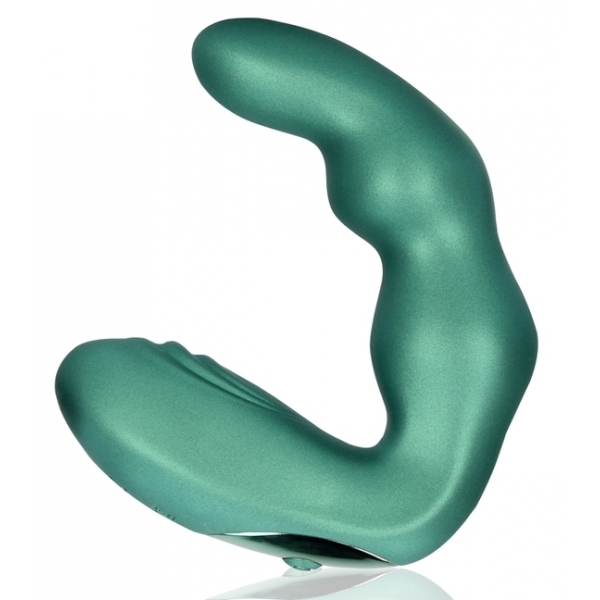 Estimulador de próstata dobrado 10 x 3,5 cm Verde metálico