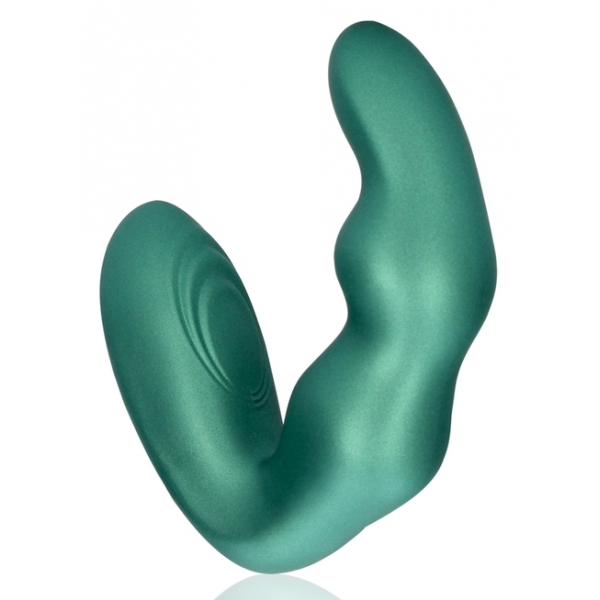 Bent Prostata-Stimulator 10 x 3.5 cm Metallic-Grün
