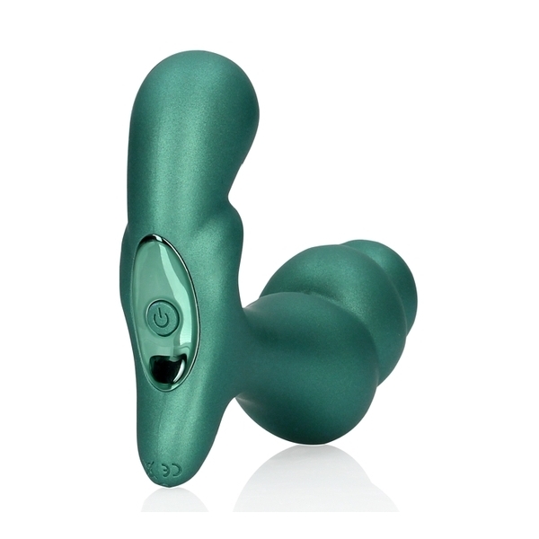 Estimulador de próstata empilhado 10 x 3,6 cm Verde metalizado
