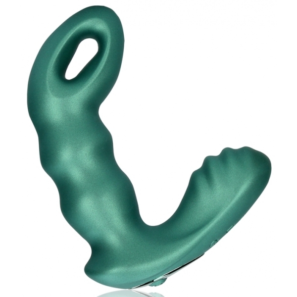 Stimulateur de prostate Beaded 10 x 3.5cm Vert métallisé
