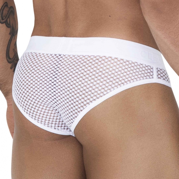 Swirl fishnet briefs White