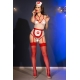 Sexy costume da infermiera rosso in 4 pezzi
