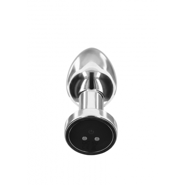 Vibrating Metal Buttplug M Silver