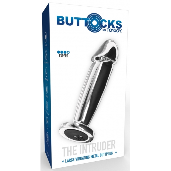 Vibrating Metal Buttplug Silver