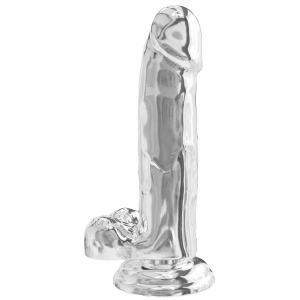 Get Real TOYJOY Clear Dildo with Balls 7 Inch Transparent