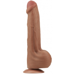 LoveToy SlidingSkin Dildo a pelle scorrevole 20 x 5,5 cm marrone