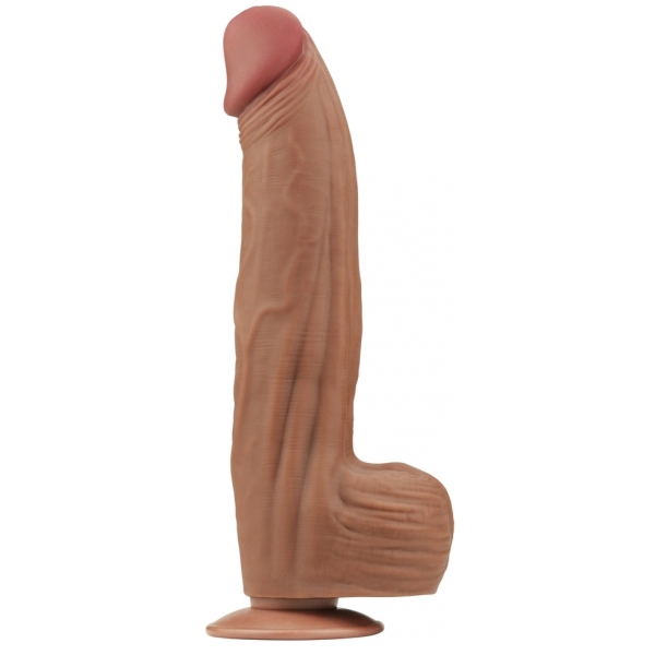 Dildo a pelle scorrevole 23 x 6 cm marrone