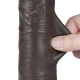 Dildo com bolsa de pele deslizante 15 x 4,5cm Preto