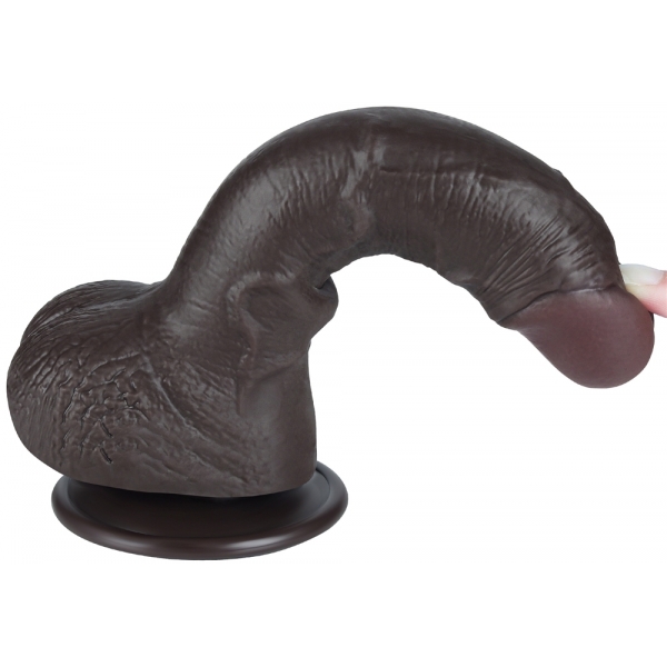 Dildo a pelle scorrevole 14 x 3,5 cm nero