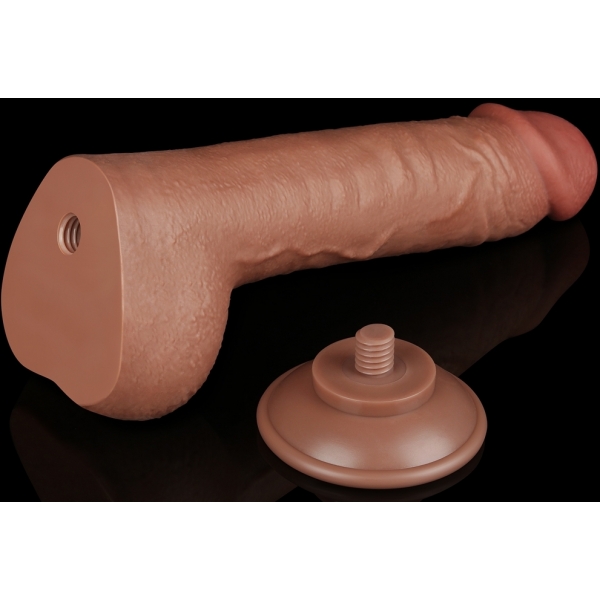 Dildo a pelle scorrevole 18 x 4,7 cm marrone