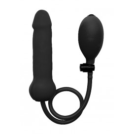 Gode gonflable Silicone 12 x 3.4 cm Noir