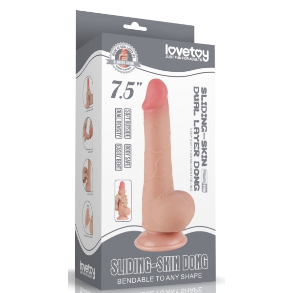 Dildo met glijdende huidtas 13 x 3,8cm