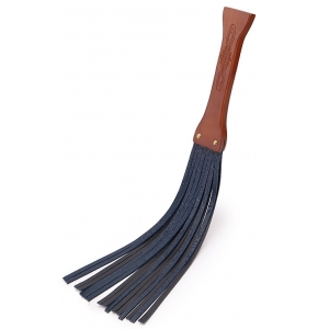 LuxuryFantasy Cowhide Tassel Fun Wooden Flogger NAVY