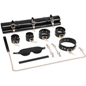 LuxuryFantasy Patent Leather Bondage Kit 11pcs set BLACK