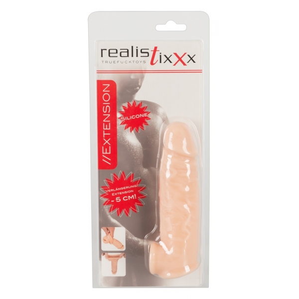 Manicotto realistico per pene estensibile 16,5 x 3,7 cm