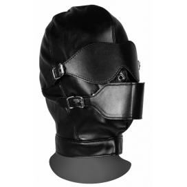 Ouch! Xtreme Blindfolded Mask with Breathable Ball Gag - Black