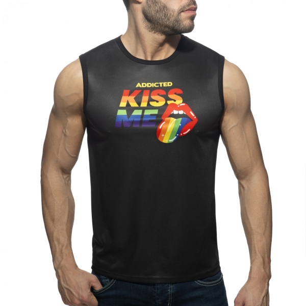 Kiss Me Addicted Tank Top Black