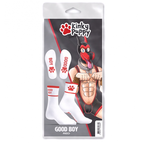 Good Boy Socks White-Red