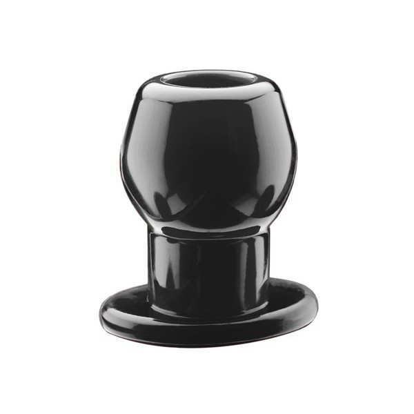 Ass Tunnel Plug in silicone nero grande 7,6 x 6,2 cm