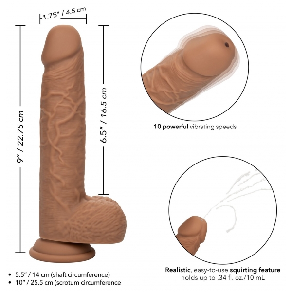 Dildo vibrante Fuck Squirting 17 x 4,2 cm Marrone