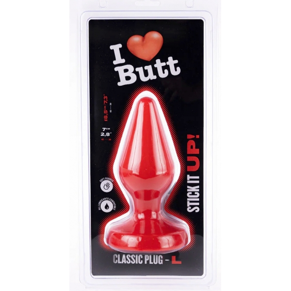 Plug Classic L I Love Butt 15 x 6,8 cm rojo