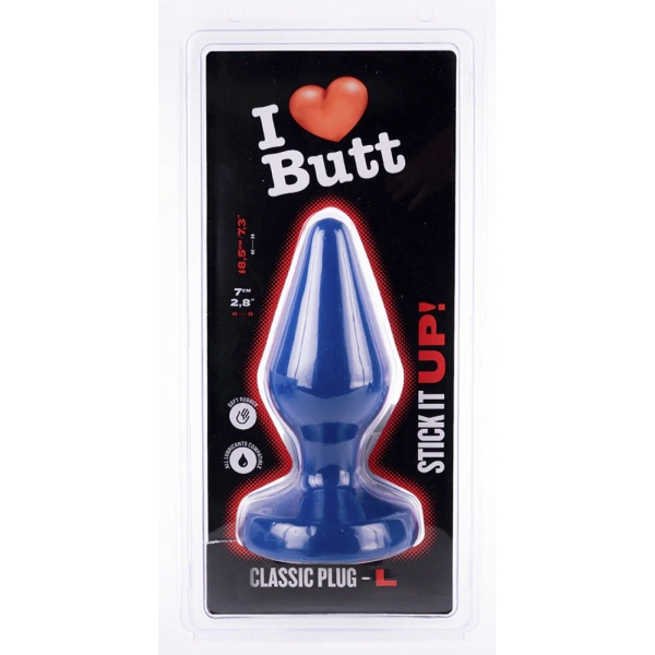 Plug Classic L I Love Butt 15 x 6,8 cm Azul