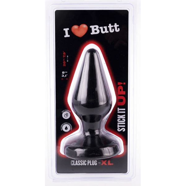 Plug Classic XL I Love Butt 17 x 7,5 cm Negro