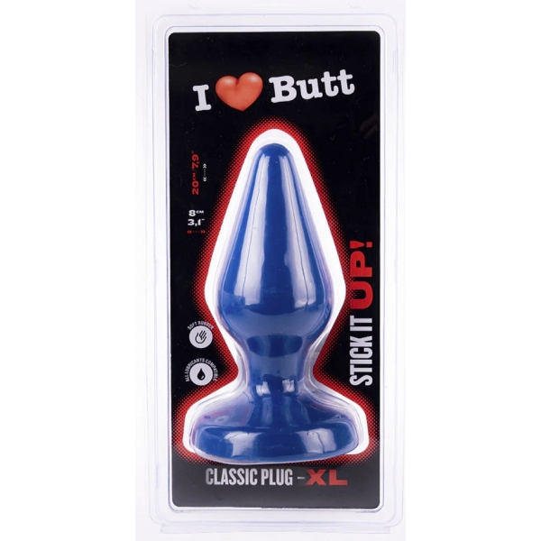 Plug Classic XL I Love Butt 17 x 7.5 cm Blau