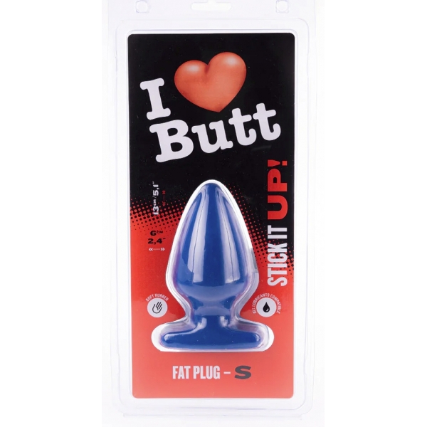 Plug Fat S I Love Butt 11 x 6 cm Blau