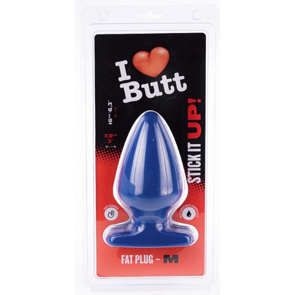 Plug Fat M I Love Butt 14 x 7,5 cm Azul