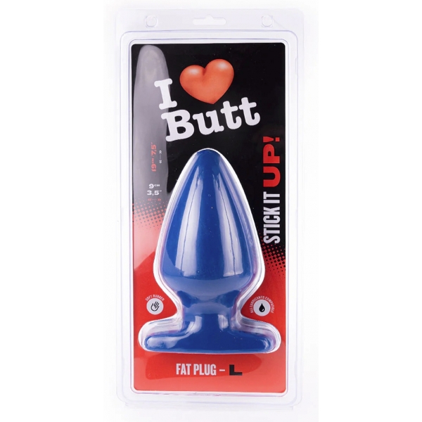 Plug Fat L I Love Butt 15,5 x 9 cm Blauw