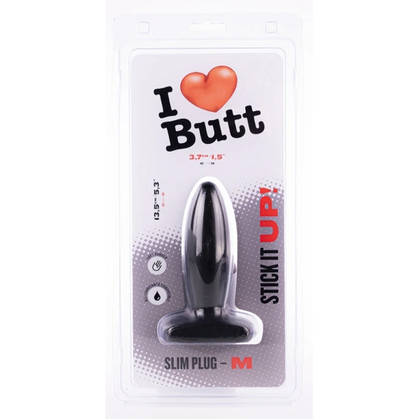 Plug Slim M I Love Butt 11 x 3.7 cm Black