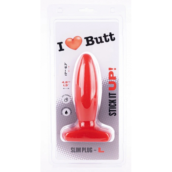 Tapón Slim L I Love Butt 14 x 4,8 cm Rojo