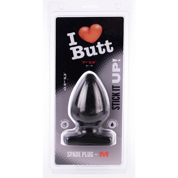 Plug Spade M I Love Butt 11 x 6,7 cm Negro