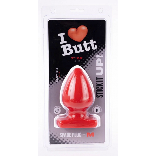 Plug Spade M I Love Butt 11 x 6.7 cm Rot