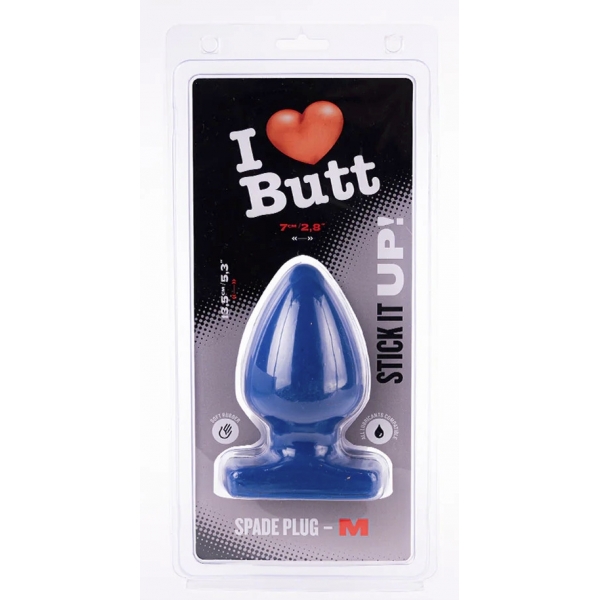 Plug Spade M I Love Butt 11 x 6,7 cm Azul