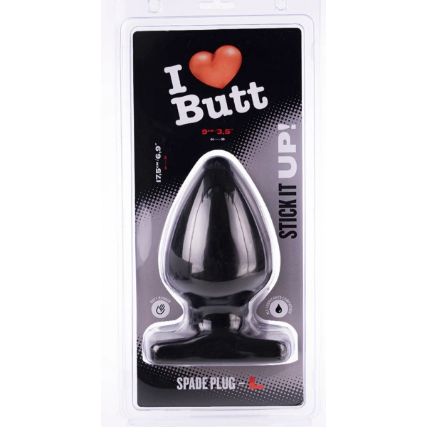 Plug Spade L I Love Butt 15 x 9 cm Zwart