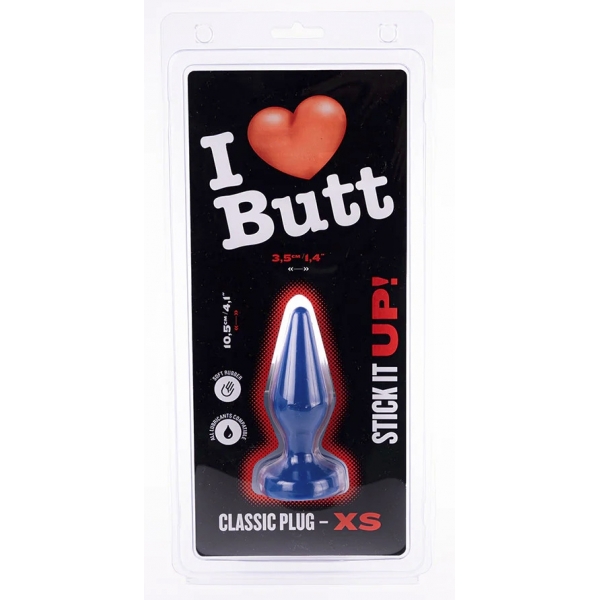 Plug Classic XS I Love Butt 9 x 3 cm Azul