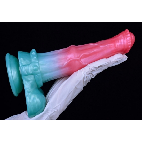 Alien Beast Cyan Rainbow 9.3" Dildo - B