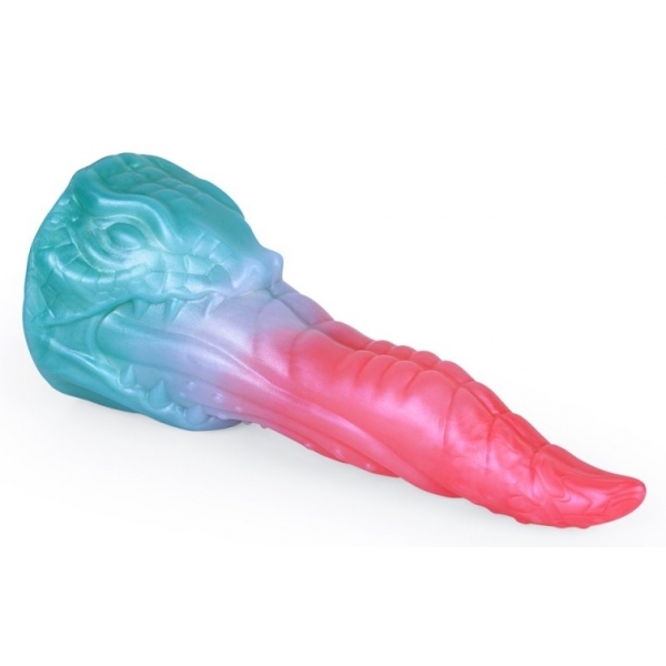 Alien Beast Cyan Rainbow 8.2" Dildo - D