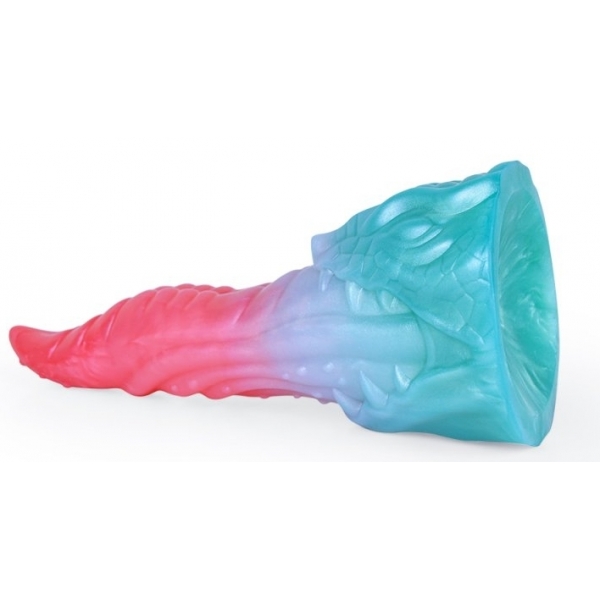 Alien Beast Cyan Rainbow 8.2" Dildo - D