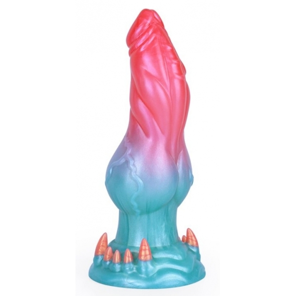 Alien Beast Cyan Rainbow 7.3" Dildo - G