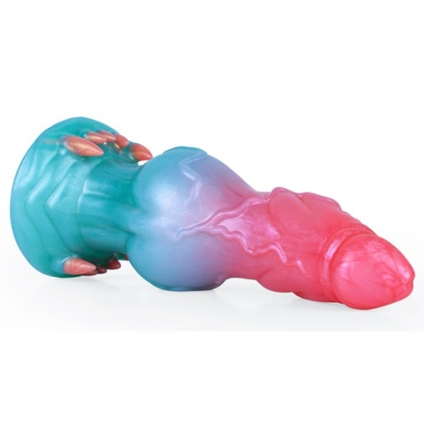 Alien Beast Cyan Rainbow 7.3" Dildo - G