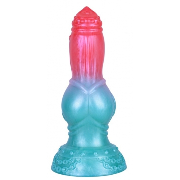 Alien Beast Cyan Rainbow 7.9" Dildo - K